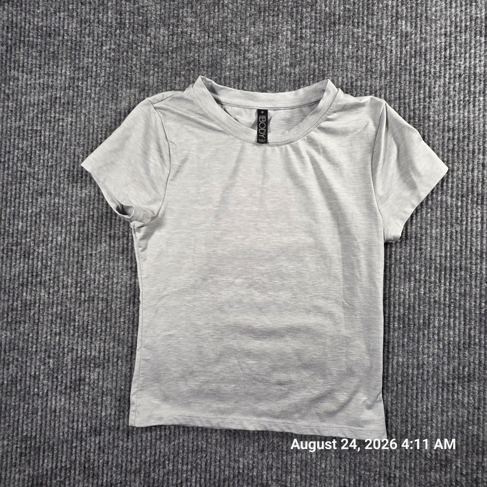 Cotton On Body Womens Heather Grey Short Sleeve Activewear T-Shirt Size M